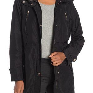 Michael Kors Missy Hidden Hoodie Coat (Black )